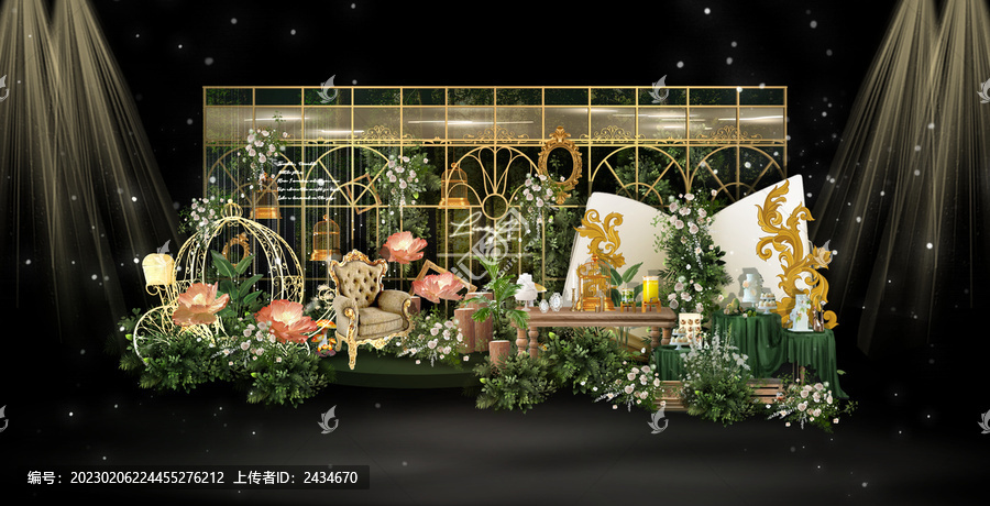 法式花園風(fēng)婚禮迎賓區(qū)