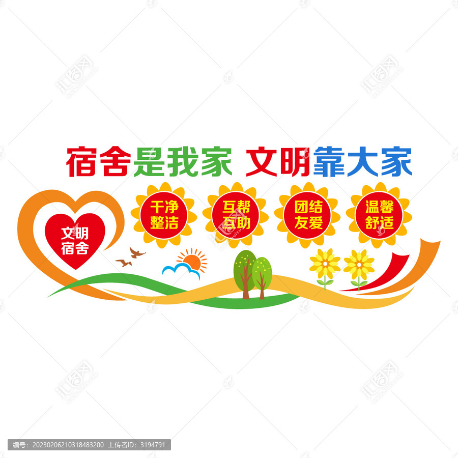 文明宿舍文化墻