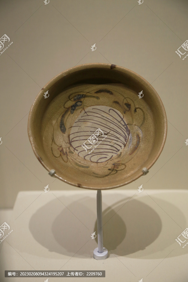 长沙窑青釉彩绘盘