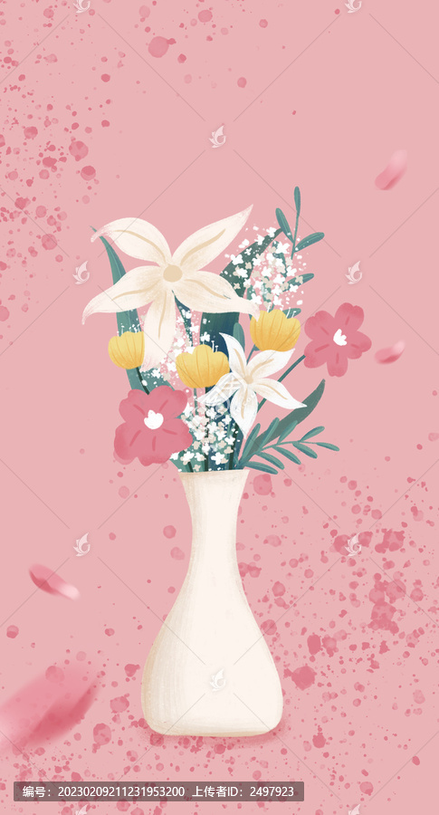 手繪花瓶插畫