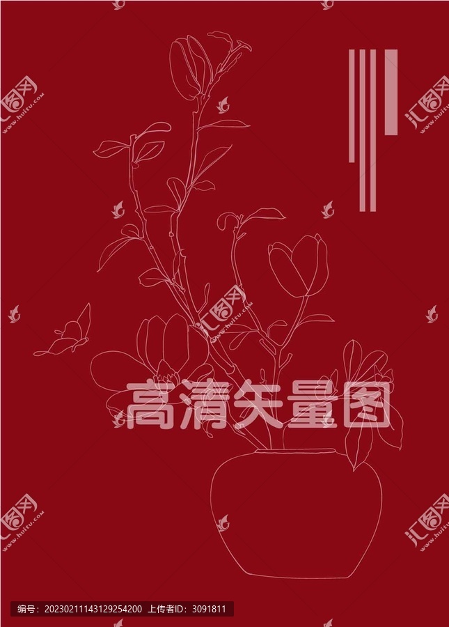 插花裝飾畫矢量