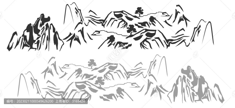 山水畫矢量