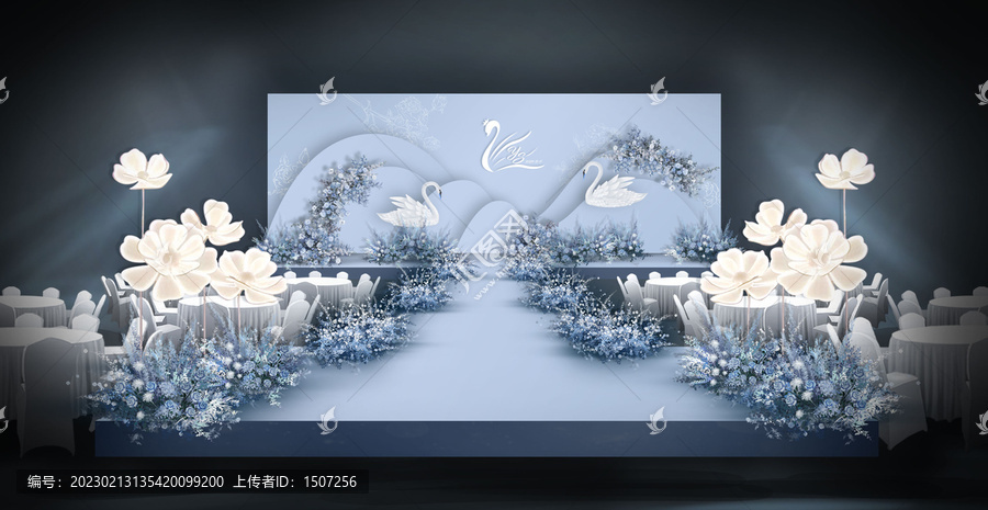 霧霾藍(lán)色天鵝婚禮