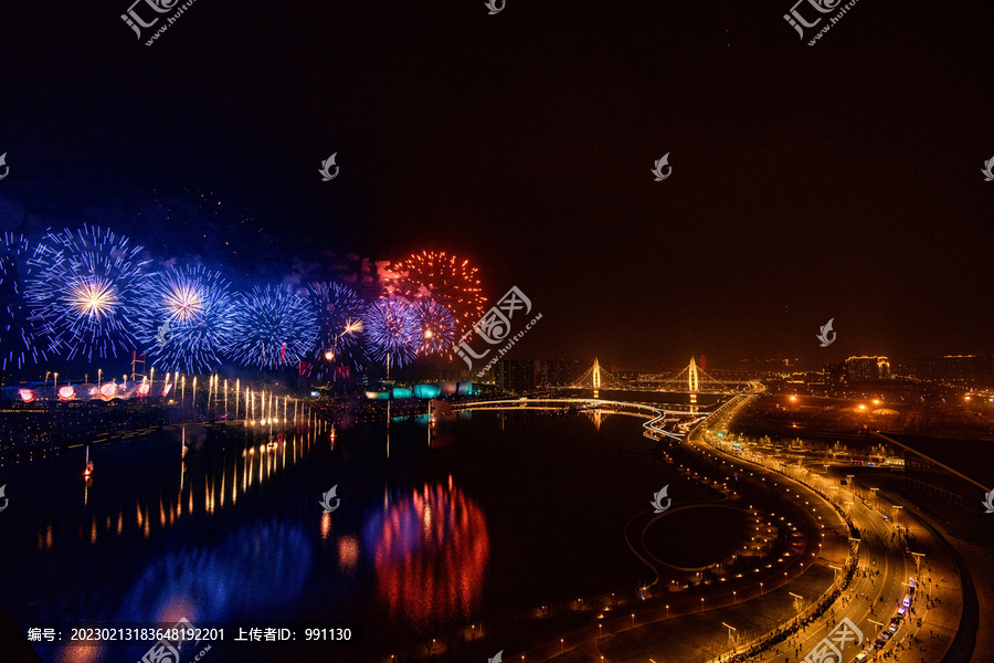 春节夜景烟花