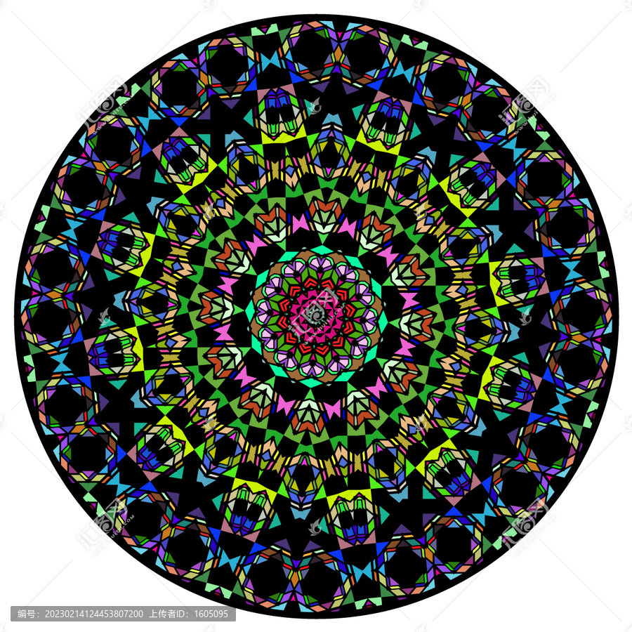 矢量圓形幾何花紋圖案