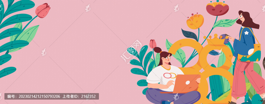 手繪婦女節(jié)母親節(jié)插畫32