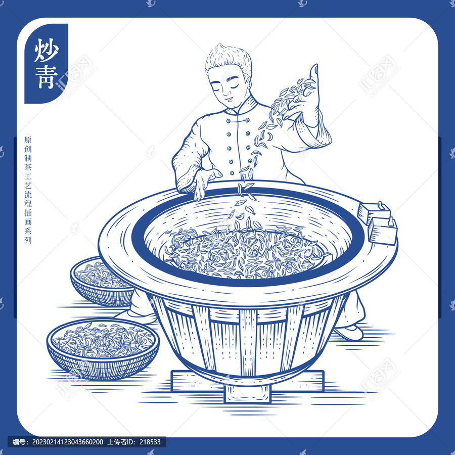 制茶工藝流程圖之炒青炒茶
