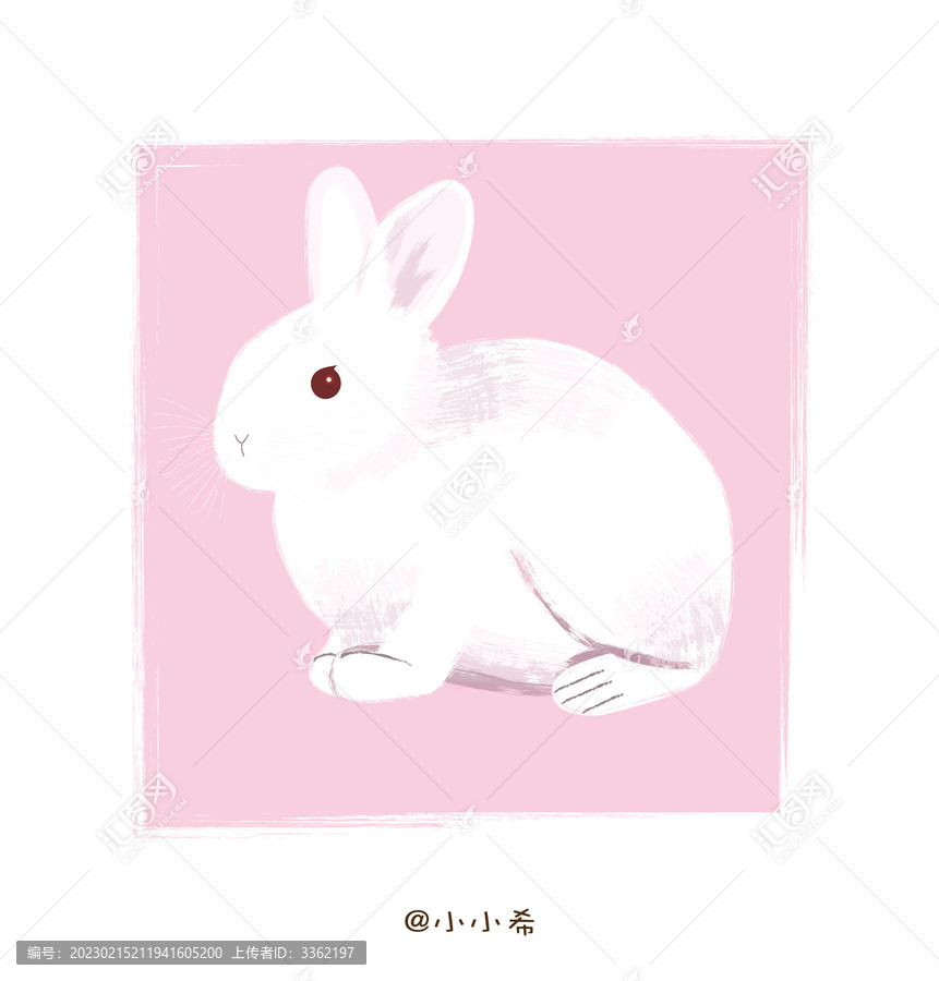 水粉風(fēng)格小兔子