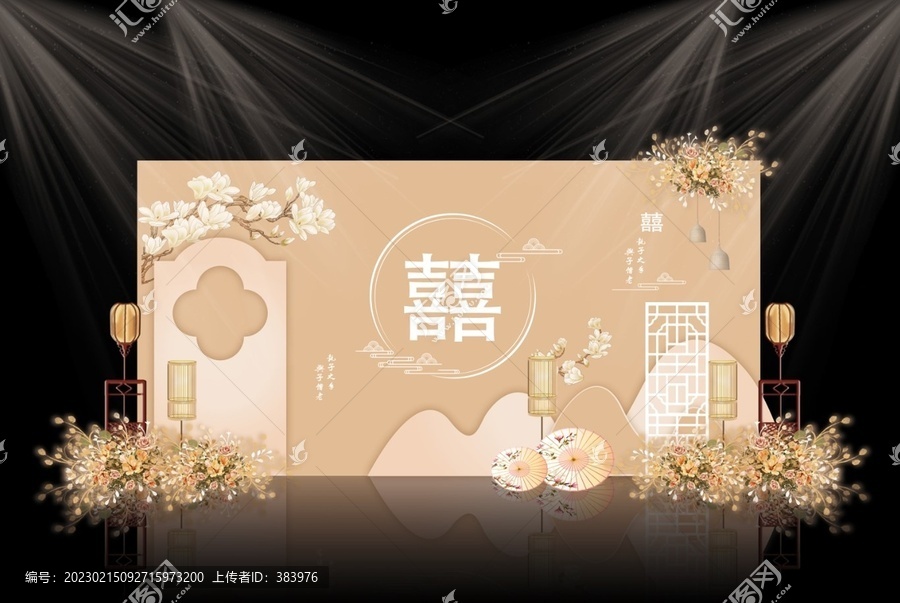 中式香檳色婚禮背景