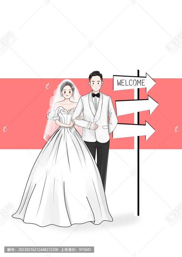 婚禮新人卡通形象