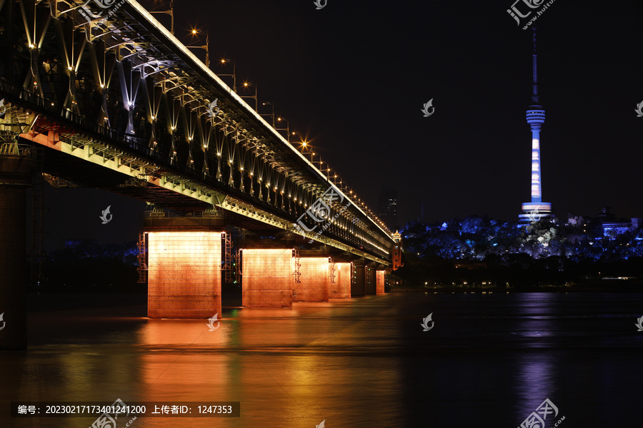 武汉长江大桥夜景