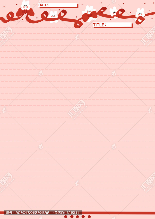 絲帶小兔拍紙本