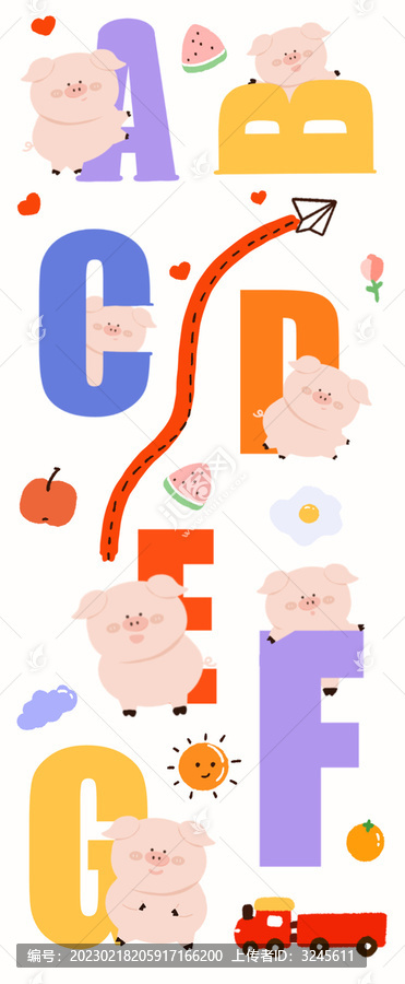 手帳咕卡貼紙字母小豬