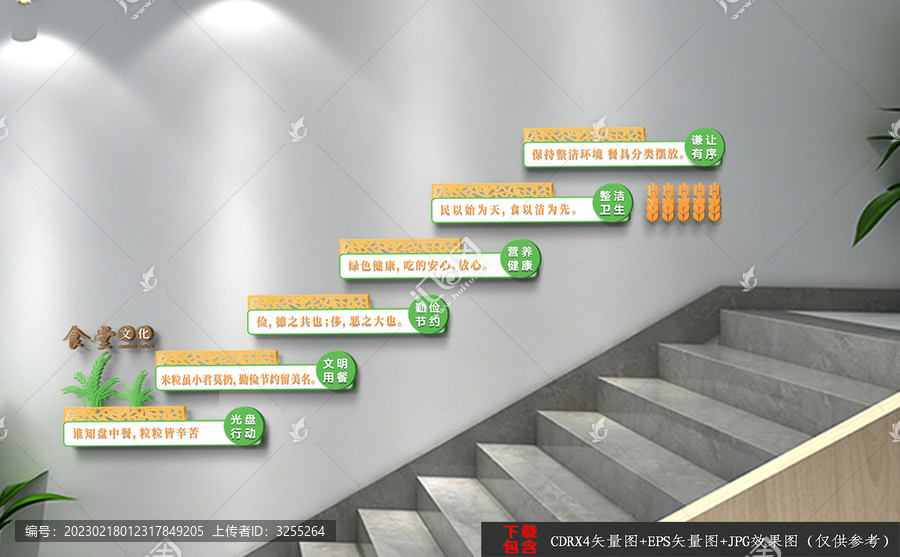 食堂樓梯文化墻