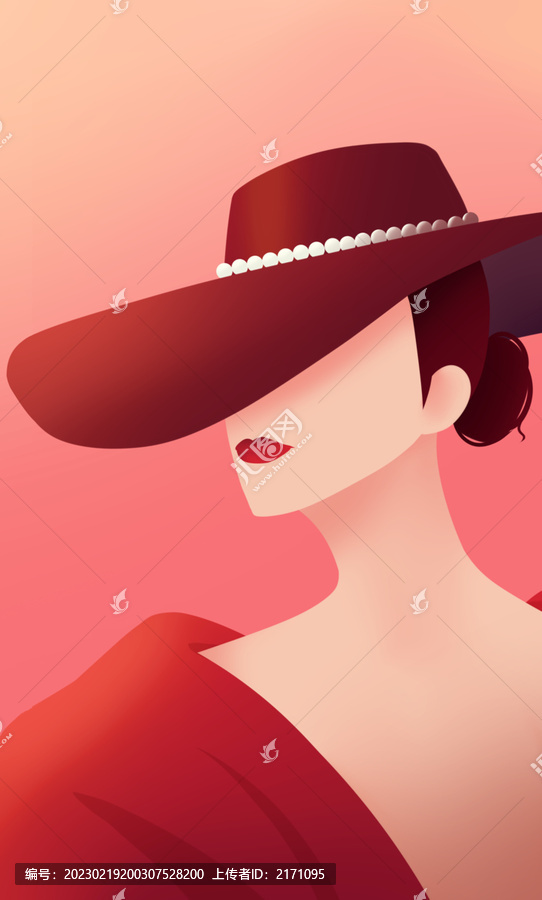 粉色女人婦女節(jié)女王節(jié)插畫