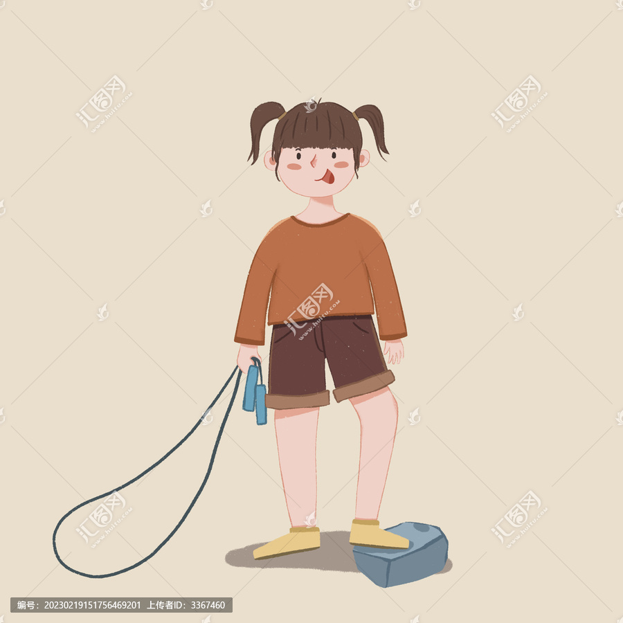 童年小女孩跳繩