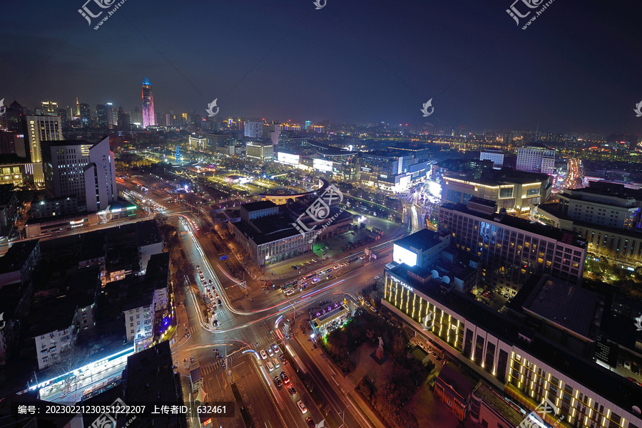 济南泉城广场城市建筑风光夜景