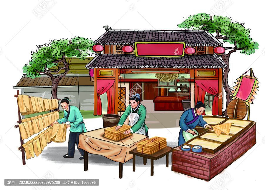 豆皮制作插畫分層