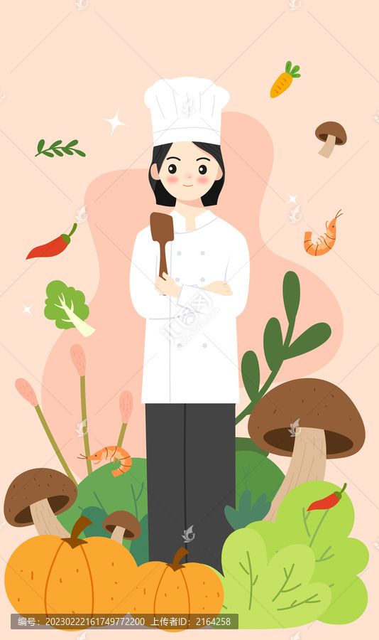 廚師扁平插畫