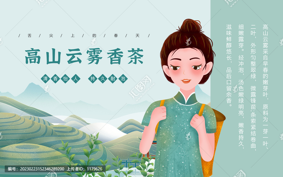 高山云霧香茶包裝女孩