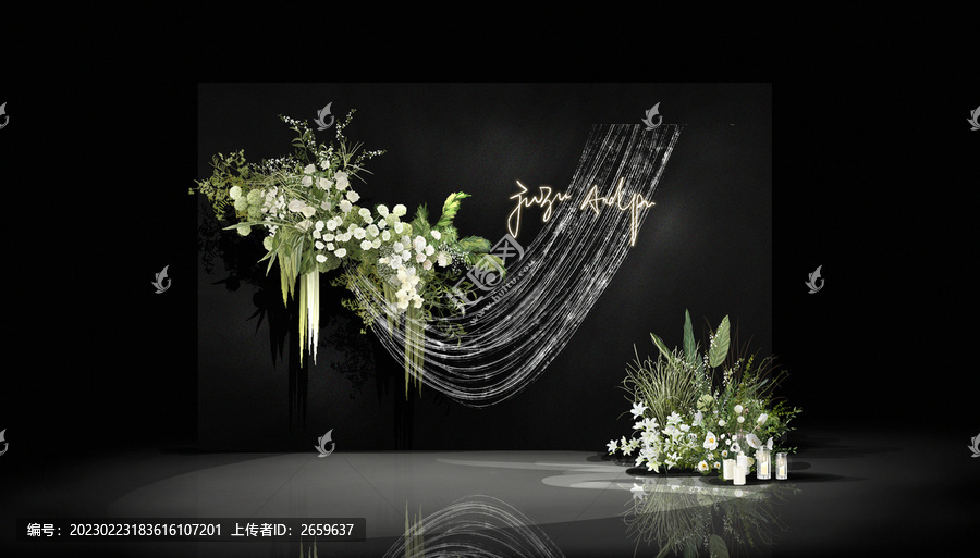 白綠森系韓式婚禮效果圖
