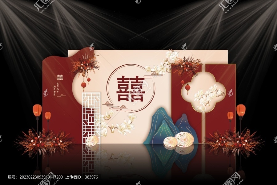 紅色中式婚禮效果圖