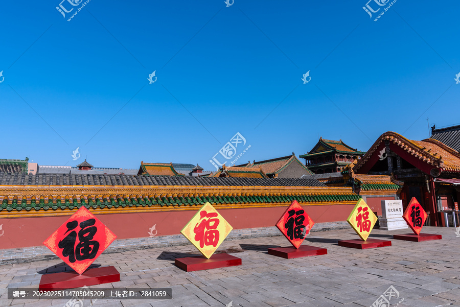 春节中国沈阳故宫的古建筑