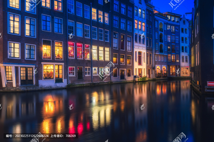阿姆斯特丹红灯区夜景