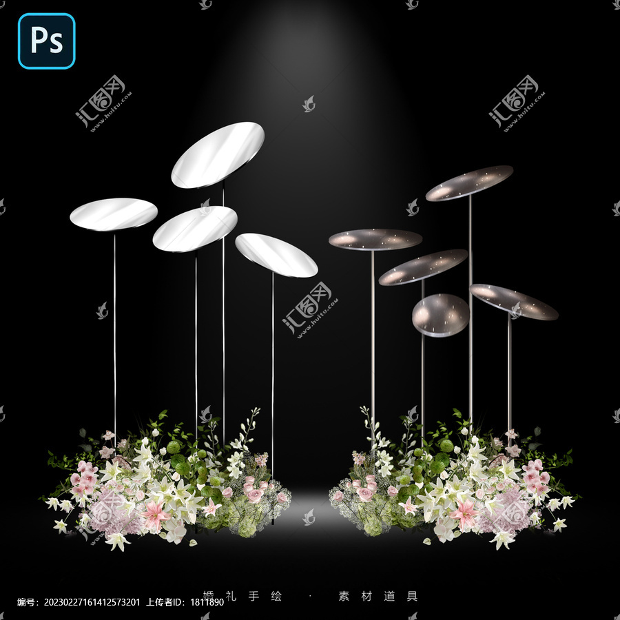 婚禮道具素材鏡面鐵藝擺件
