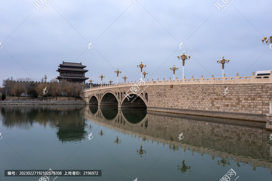 聊城北门水桥唯美图片