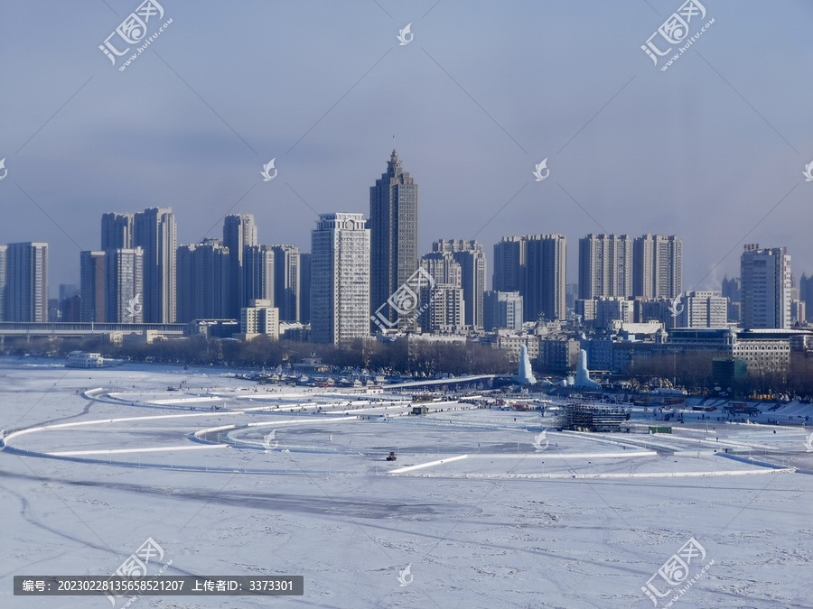 哈尔滨城市雪景