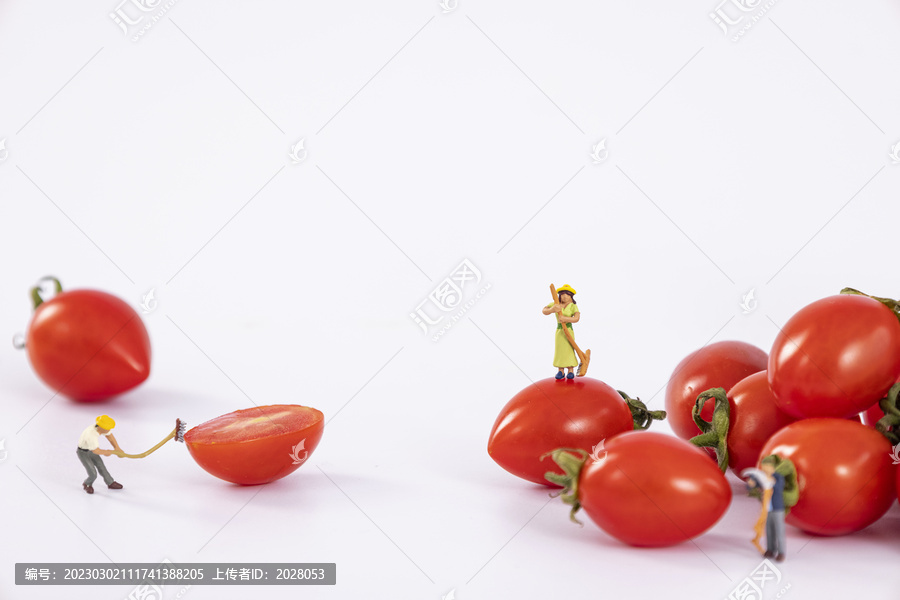 小西红柿圣女果白色海报