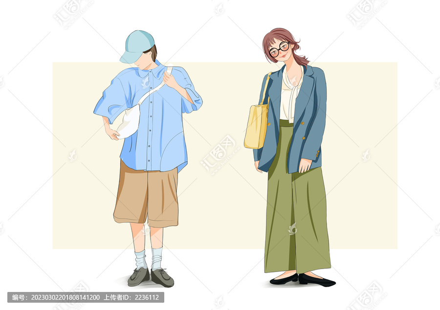 手繪時(shí)尚男女