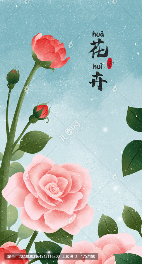 手繪月季