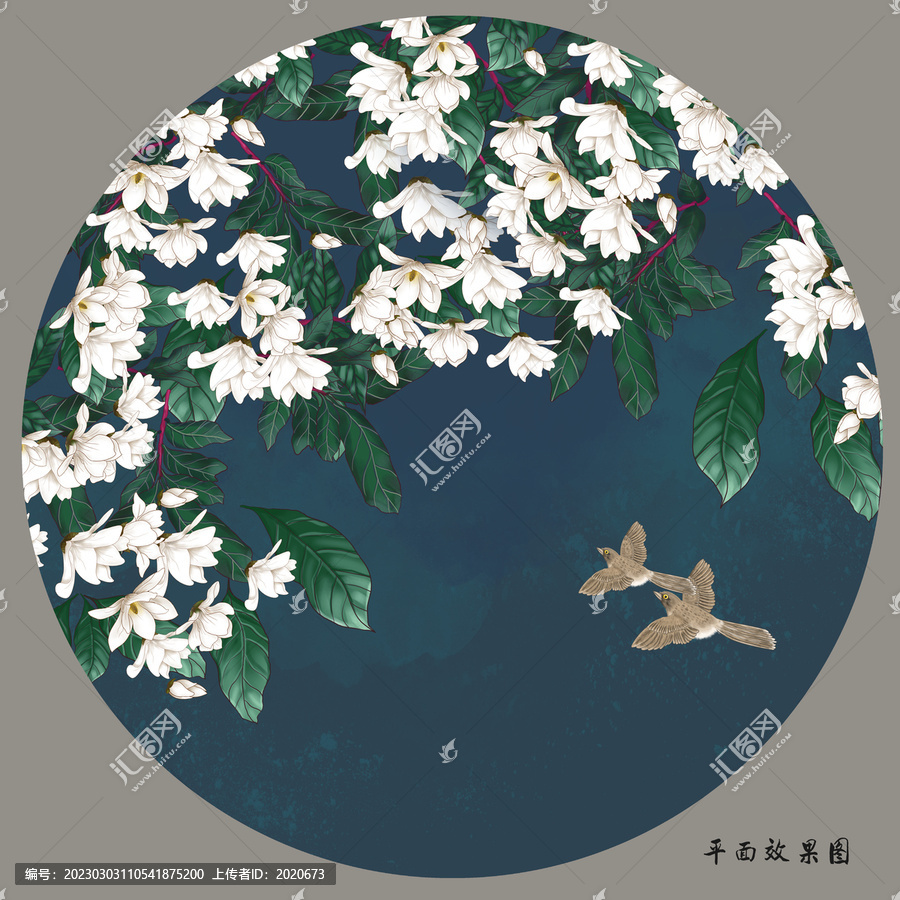 新中式工筆花鳥
