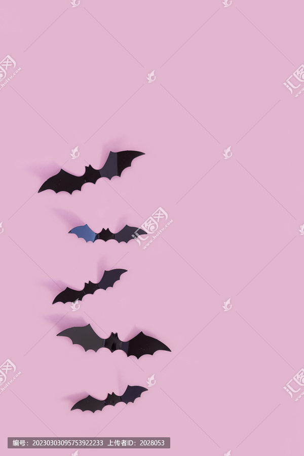 蝙蝠创意可怕搞怪粉色背景
