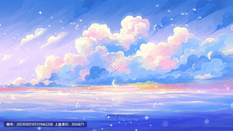 夢幻治愈云海天空背景