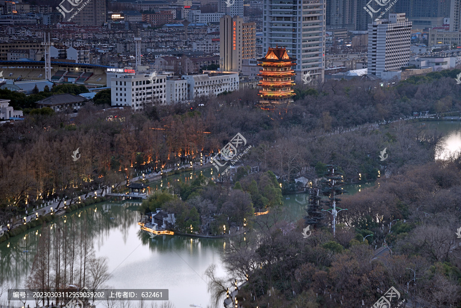 合肥清风阁包公园城市风光夜景