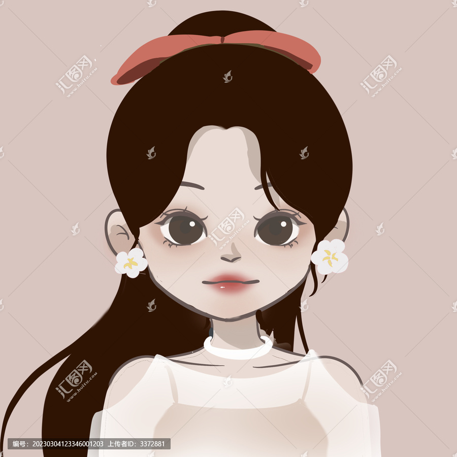 女生頭像高馬尾