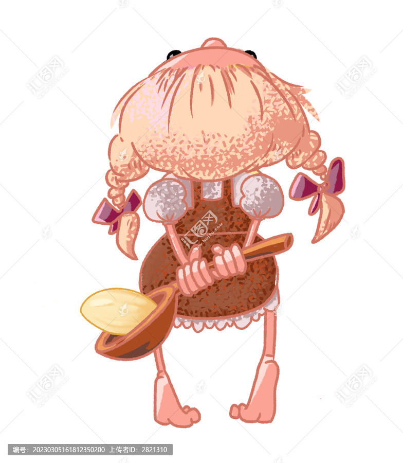 小女孩手繪插畫(huà)設(shè)計(jì)