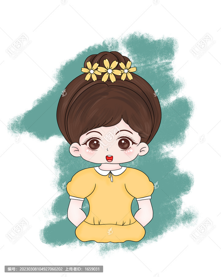 繪畫卡通插畫動漫小女孩