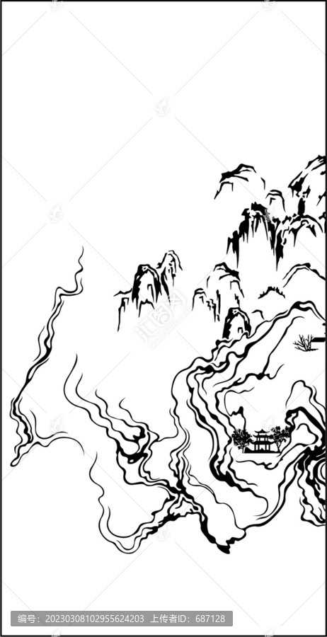 大理石山水畫
