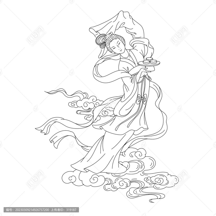 嫦娥線描