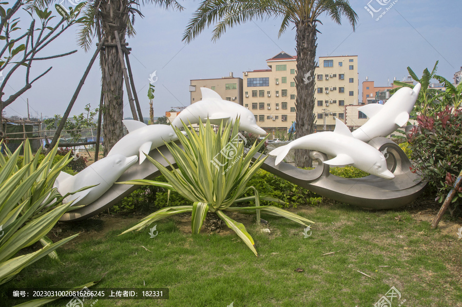 厦门园林白海豚雕塑