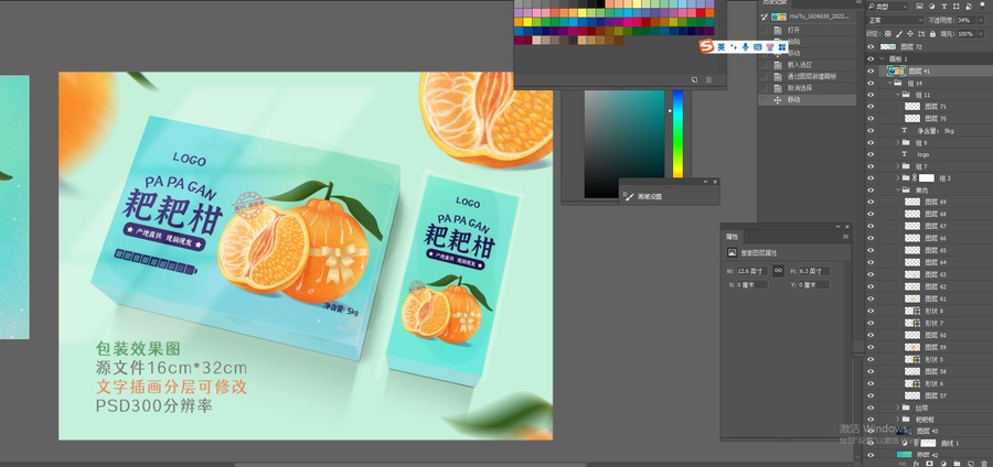 耙耙柑包裝插畫設計
