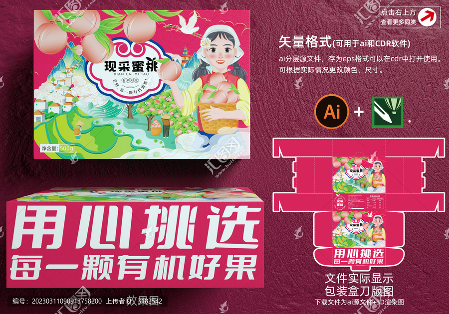 水蜜桃禮盒彩箱