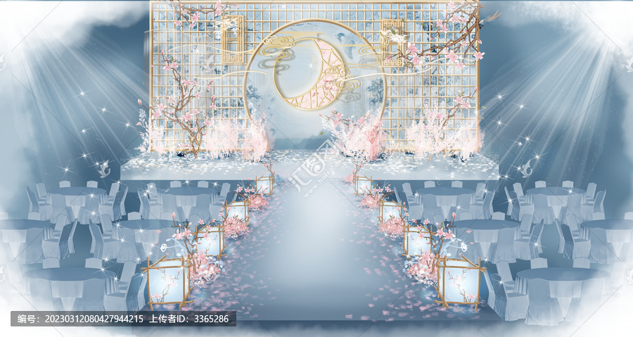 藍(lán)色新中式舞臺(tái)