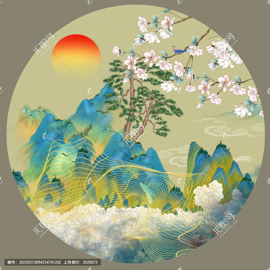 國潮山水畫