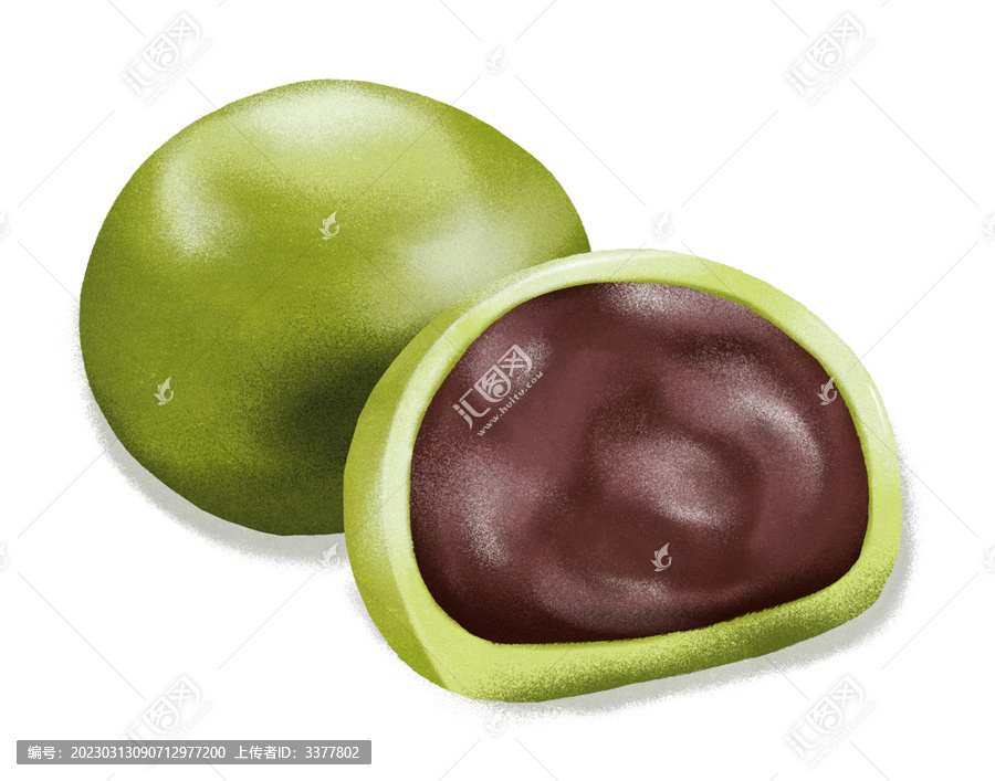 豆沙青團(tuán)插畫元素