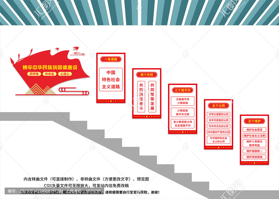 民族團結(jié)樓梯文化墻